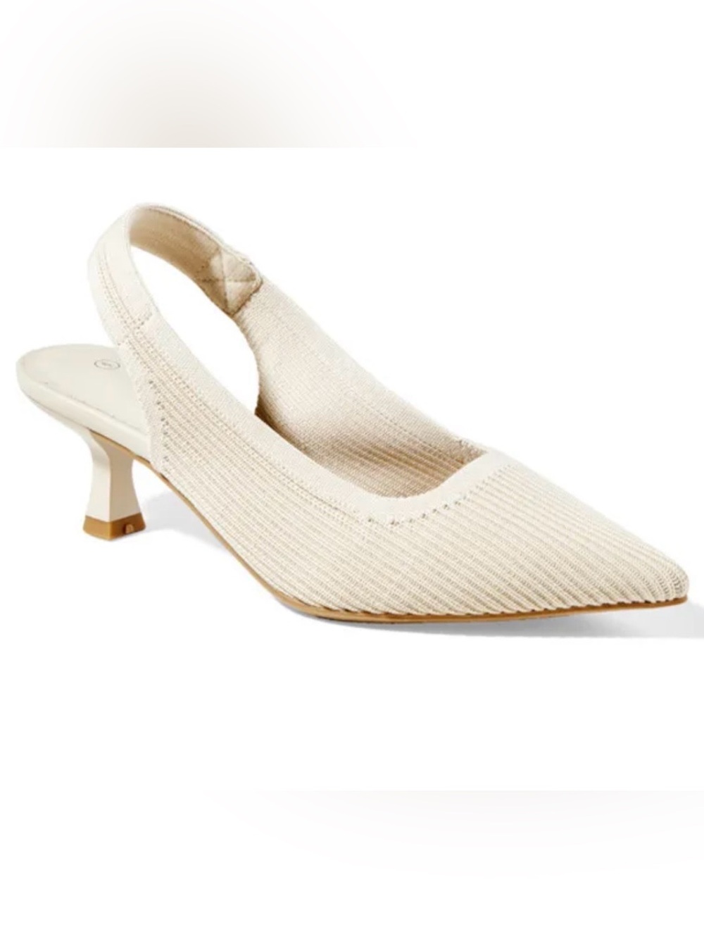 Knit Slingback Pointed-Toe Pump in Taupe W11 NWT
